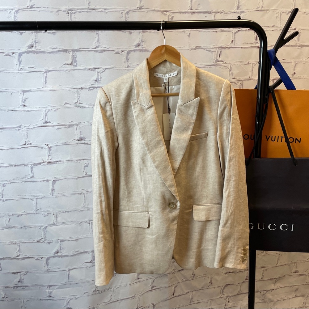 Veronica Beard Cutaway Jacket Beige
